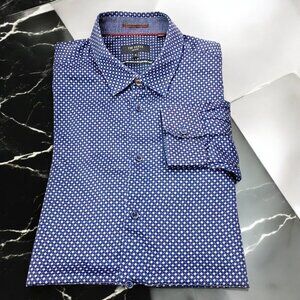 Ted Baker London Merci‎ Navy Geo Print Buttoned Collar Shirt
